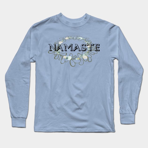 NAMASTE Long Sleeve T-Shirt by D_AUGUST_ART_53